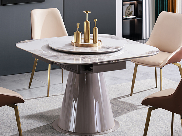 White wax wood slate dining table X04